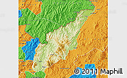 Physical Map of Wiwili, political outside