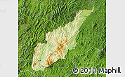 Physical Map of Wiwili, satellite outside