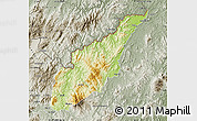 Physical Map of Wiwili, semi-desaturated