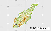 Physical Map of Wiwili, single color outside