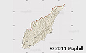 Shaded Relief Map of Wiwili, cropped outside