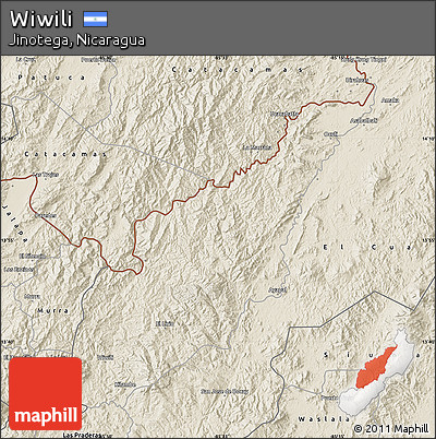 Shaded Relief Map of Wiwili