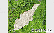 Shaded Relief Map of Wiwili, satellite outside