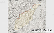 Shaded Relief Map of Wiwili, semi-desaturated