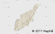 Shaded Relief Map of Wiwili, single color outside