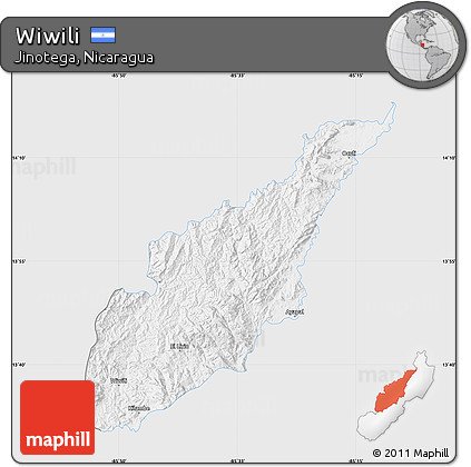 Silver Style Map of Wiwili, single color outside