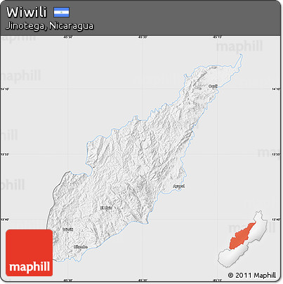 Silver Style Map of Wiwili, single color outside