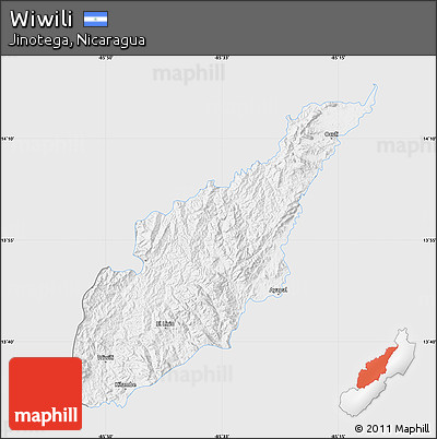 Silver Style Map of Wiwili, single color outside