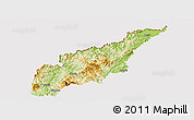Physical Panoramic Map of Wiwili, cropped outside