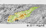 Physical Panoramic Map of Wiwili, desaturated