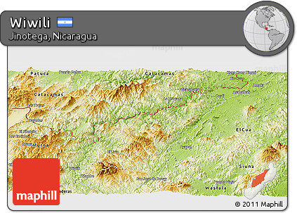 Physical Panoramic Map of Wiwili