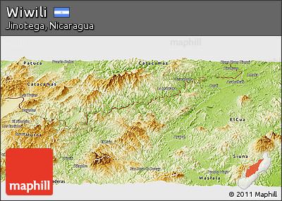 Physical Panoramic Map of Wiwili