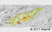 Physical Panoramic Map of Wiwili, lighten, desaturated