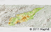 Physical Panoramic Map of Wiwili, lighten, semi-desaturated