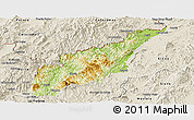Physical Panoramic Map of Wiwili, shaded relief outside