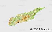 Physical Panoramic Map of Wiwili, single color outside