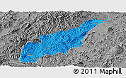 Political Panoramic Map of Wiwili, desaturated