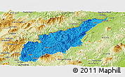 Political Panoramic Map of Wiwili, physical outside