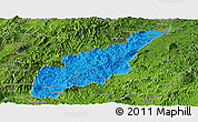 Political Panoramic Map of Wiwili, satellite outside