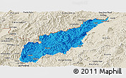 Political Panoramic Map of Wiwili, shaded relief outside