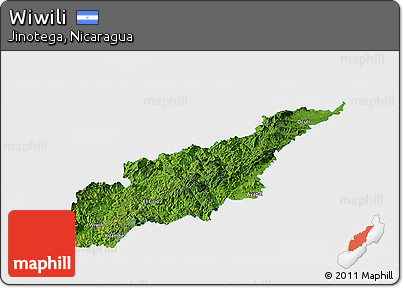Satellite Panoramic Map of Wiwili, single color outside