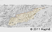 Shaded Relief Panoramic Map of Wiwili, desaturated