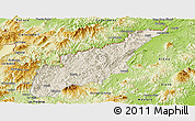 Shaded Relief Panoramic Map of Wiwili, physical outside