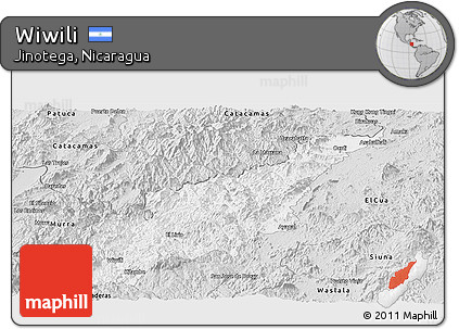 Silver Style Panoramic Map of Wiwili