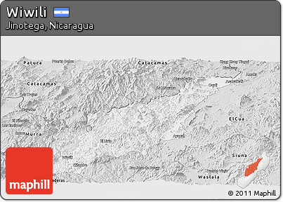 Silver Style Panoramic Map of Wiwili
