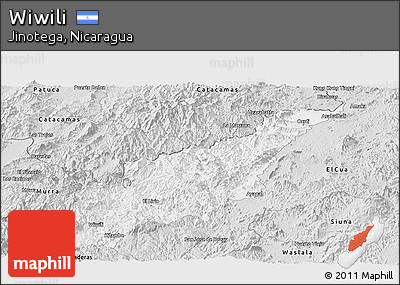 Silver Style Panoramic Map of Wiwili