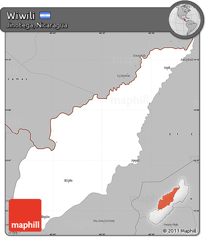 Gray Simple Map of Wiwili