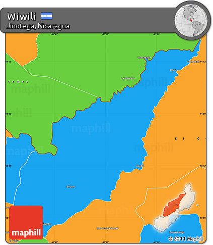 Political Simple Map of Wiwili
