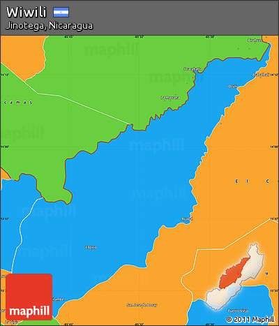 Political Simple Map of Wiwili