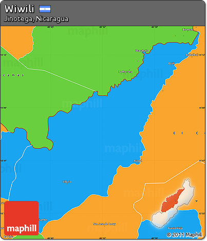 Political Simple Map of Wiwili