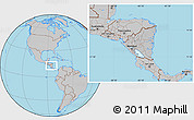 Gray Location Map of Nicaragua, hill shading inside