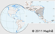 Gray Location Map of Nicaragua, lighten