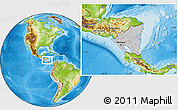 Gray Location Map of Nicaragua, physical outside