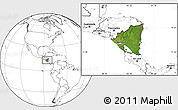 Satellite Location Map of Nicaragua, blank outside