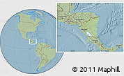 Savanna Style Location Map of Nicaragua, hill shading outside