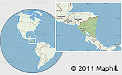 Savanna Style Location Map of Nicaragua, lighten, land only