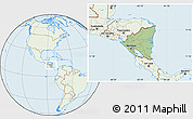 Savanna Style Location Map of Nicaragua, lighten