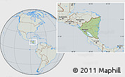 Savanna Style Location Map of Nicaragua, lighten, semi-desaturated