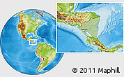 Savanna Style Location Map of Nicaragua, physical outside