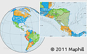 Savanna Style Location Map of Nicaragua, political outside