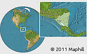 Savanna Style Location Map of Nicaragua, satellite outside