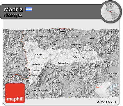 Gray 3D Map of Madriz