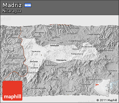 Gray 3D Map of Madriz