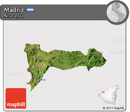 Satellite 3D Map of Madriz, cropped outside
