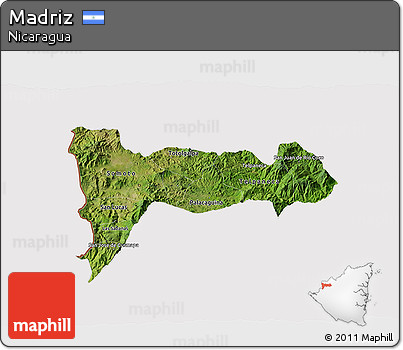 Satellite 3D Map of Madriz, cropped outside