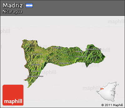 Satellite 3D Map of Madriz, cropped outside